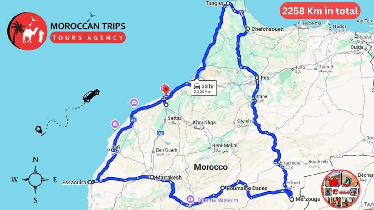 Join the 13 Day Morocco tour from Tangier for an unforgettable adventure filled with stunning landscapes and culture, (Moroccan Trips).