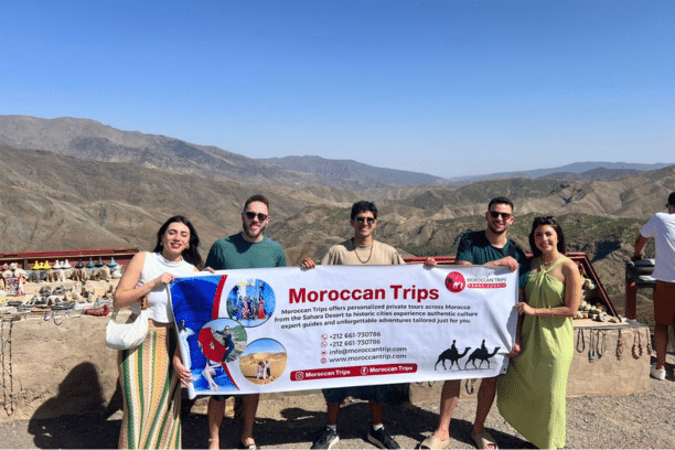 Travelers enjoying a Morocco desert tour in the Dades Valley